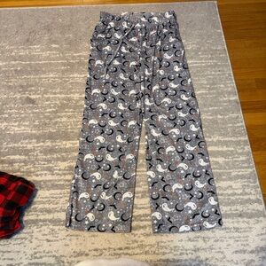 Kids Gray Pajama Pants with Moon and Star Print